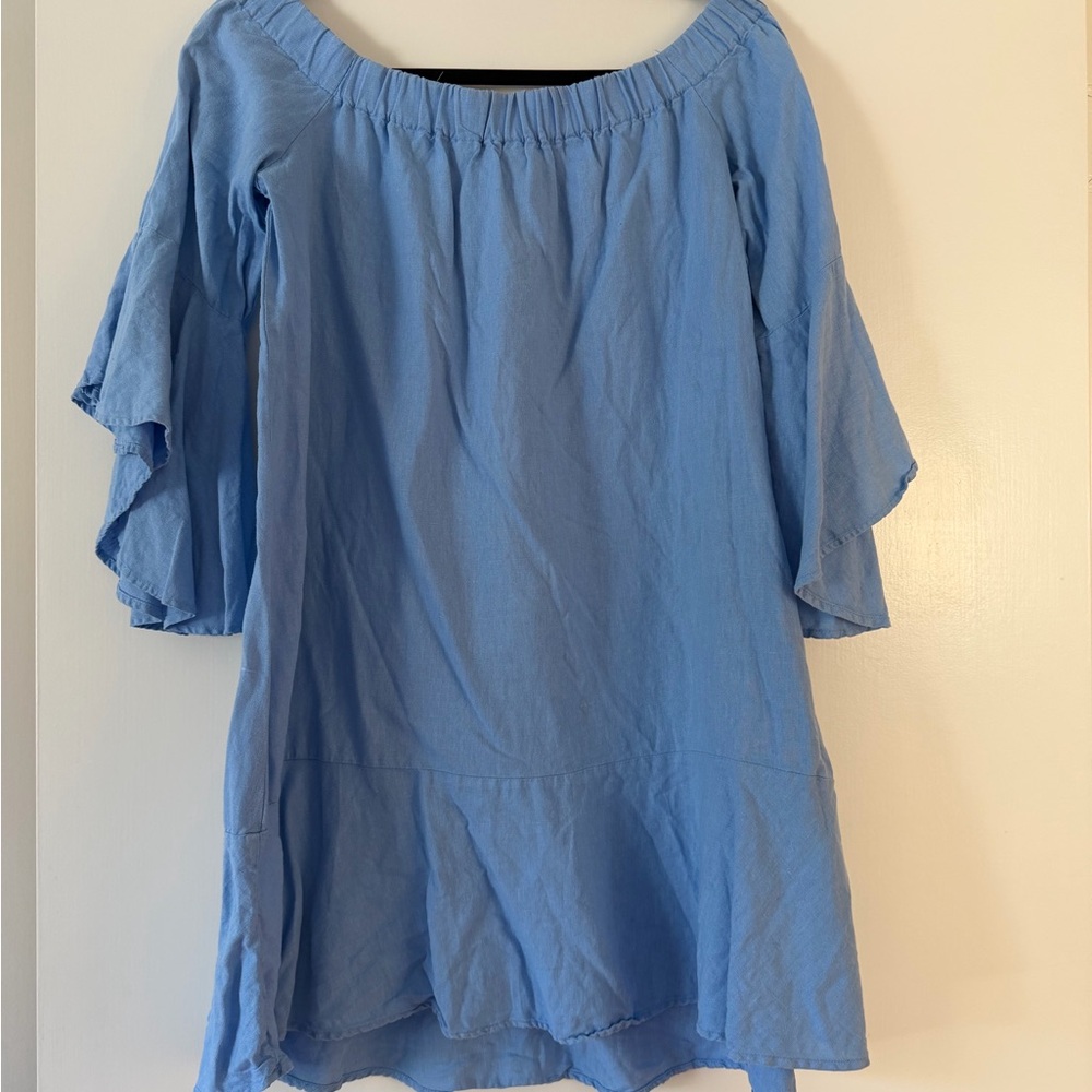 Zara Light Blue Ruffled Top